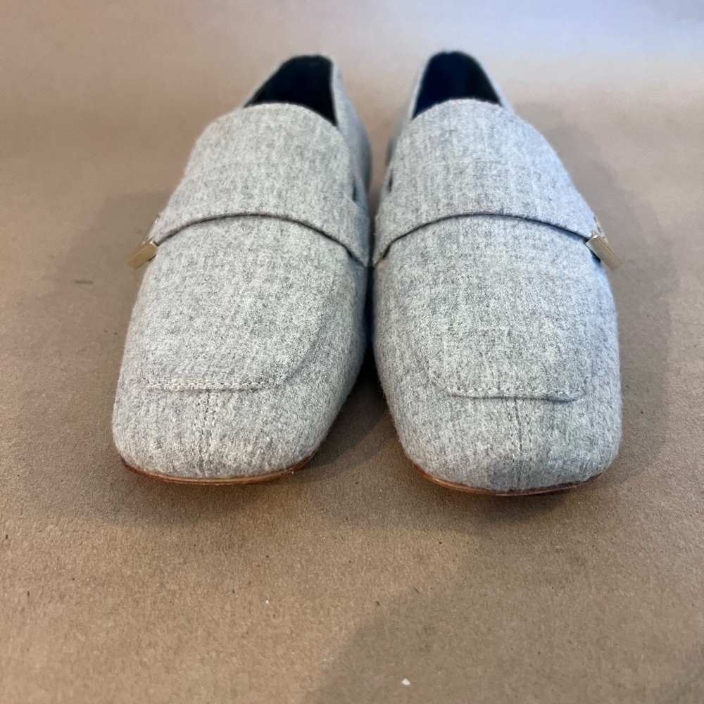 Lafayette 148 New York Eve Square Toe Cashmere Nickel Melange Loafers 36 US 6 - Picture 2 of 9